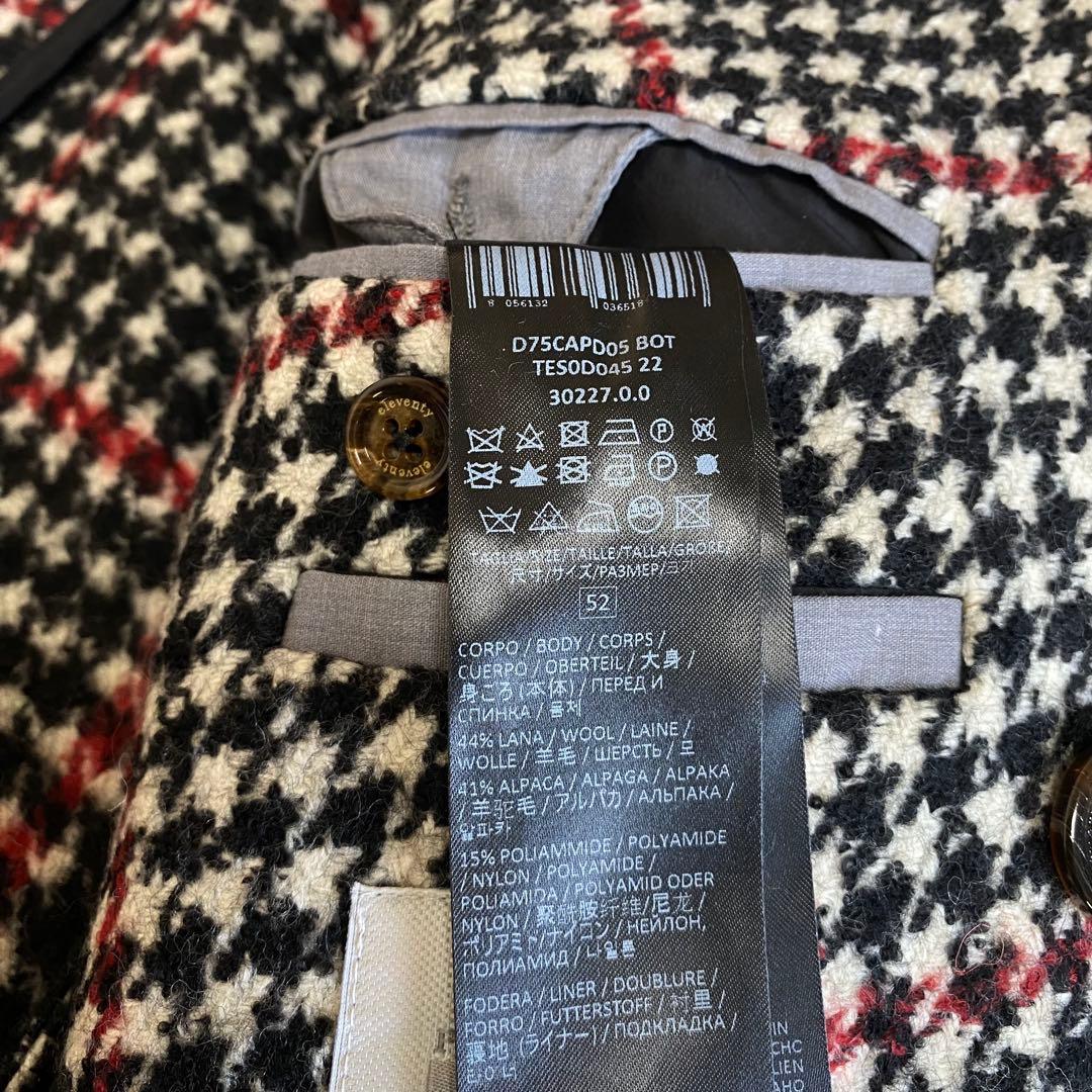 【美品/希少サイズ】イレブンティ　ダブルチェスターコート　アルパカ　千鳥　2XL