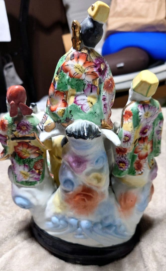 七福神の陶器製 置物 縁起物 飾り物 インテリア 中国