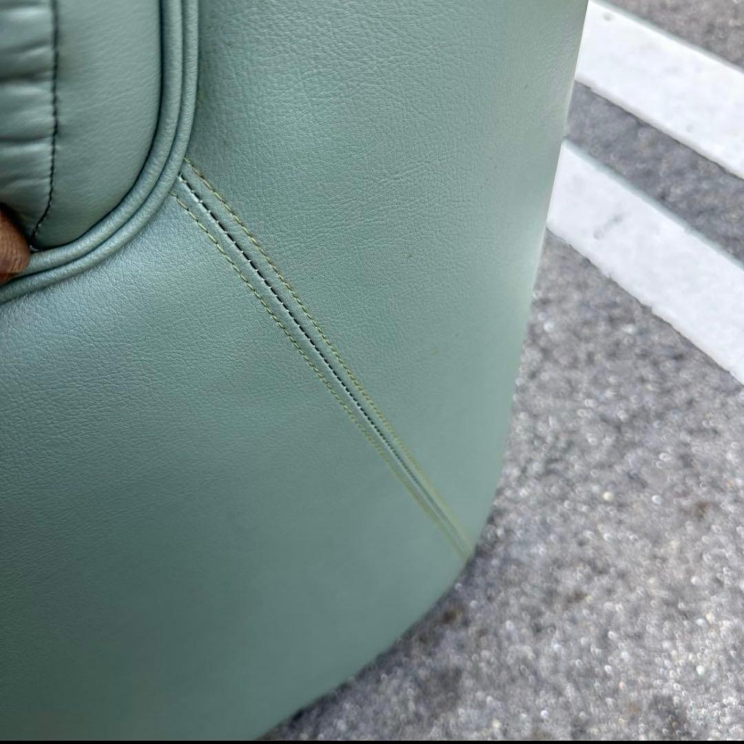 カリモク 本革　2P ラブソファ モスグリーン