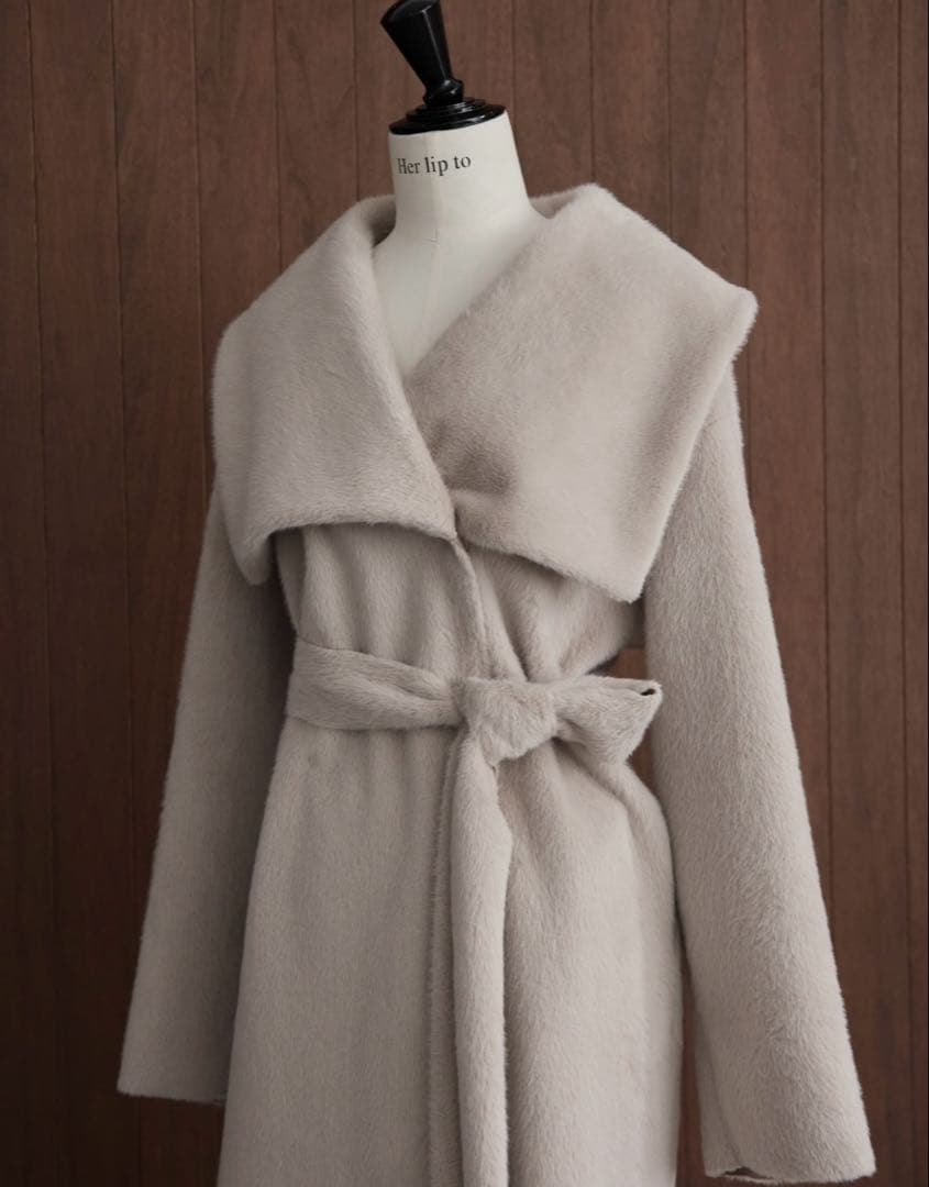 【本日限定】herlipto Grace Wrap Coat beige S