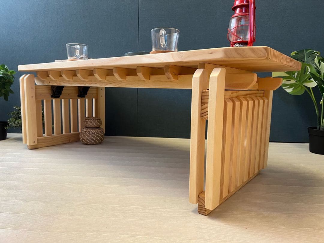 【送料無料】 ローテーブル 木組 やぐらテーブル 120cm パイン 折り畳み式