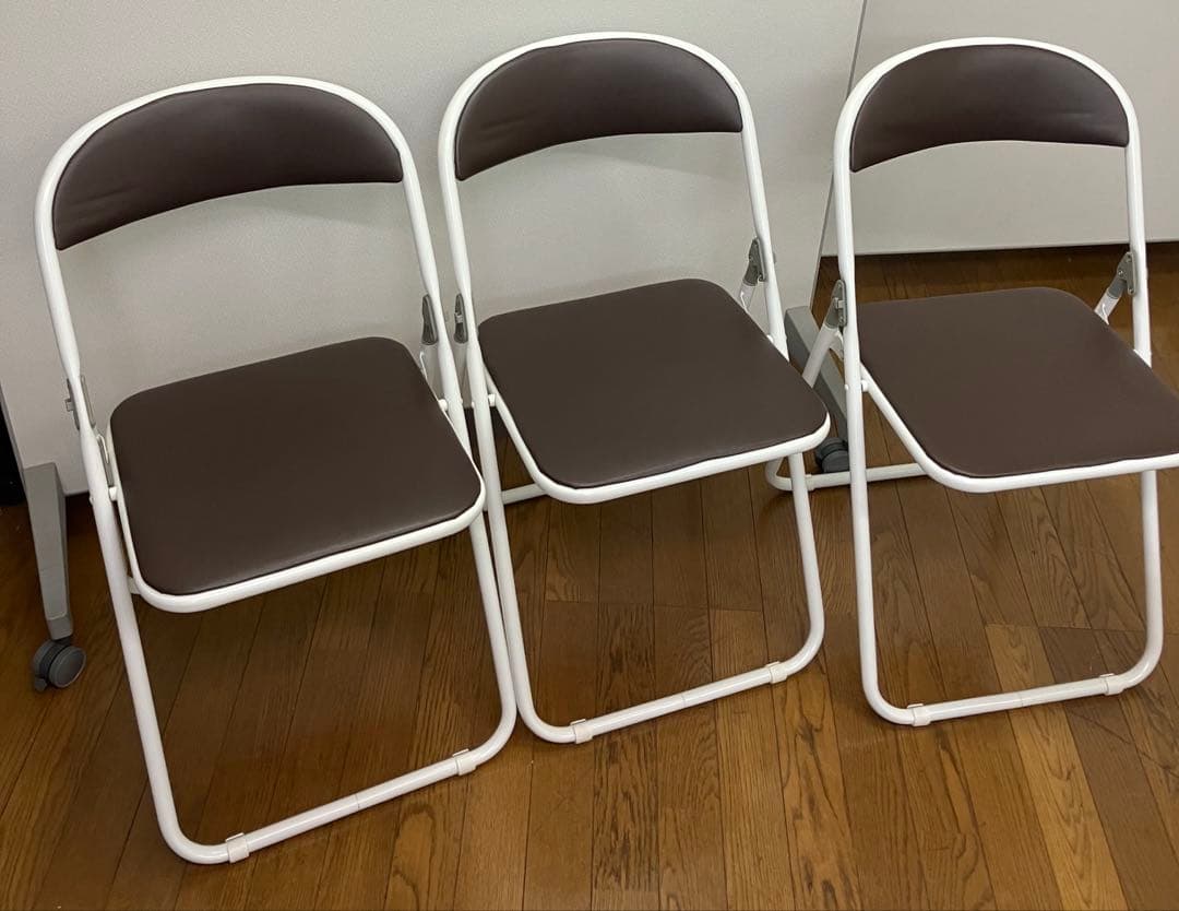 藤沢工業 折り畳み パイプ椅子 6脚セット ブラウン 店舗 オフィス