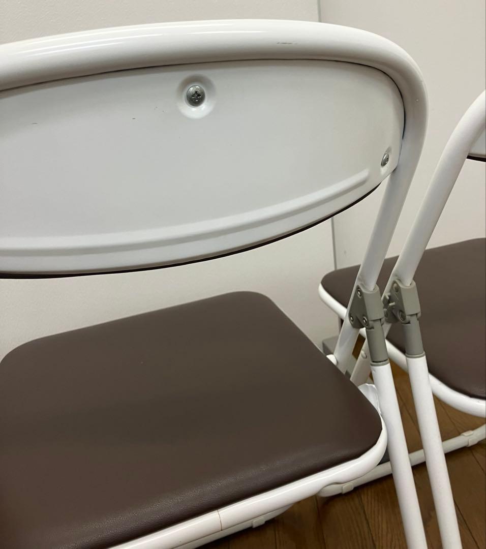 藤沢工業 折り畳み パイプ椅子 6脚セット ブラウン 店舗 オフィス