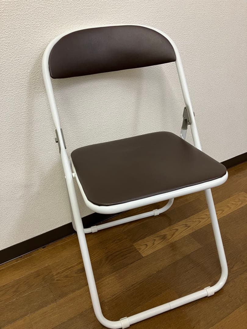 藤沢工業 折り畳み パイプ椅子 6脚セット ブラウン 店舗 オフィス