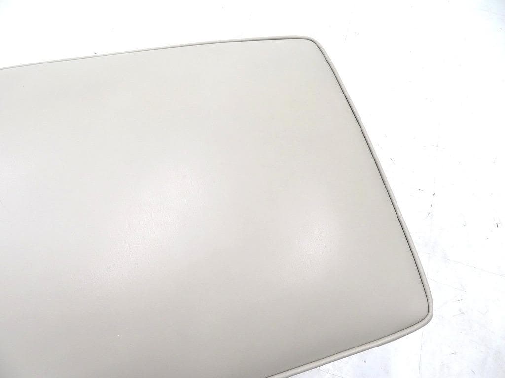 イタリア　ビンテージ　本革　レザー　アクリル　スツール　オットマン　高級　モダン