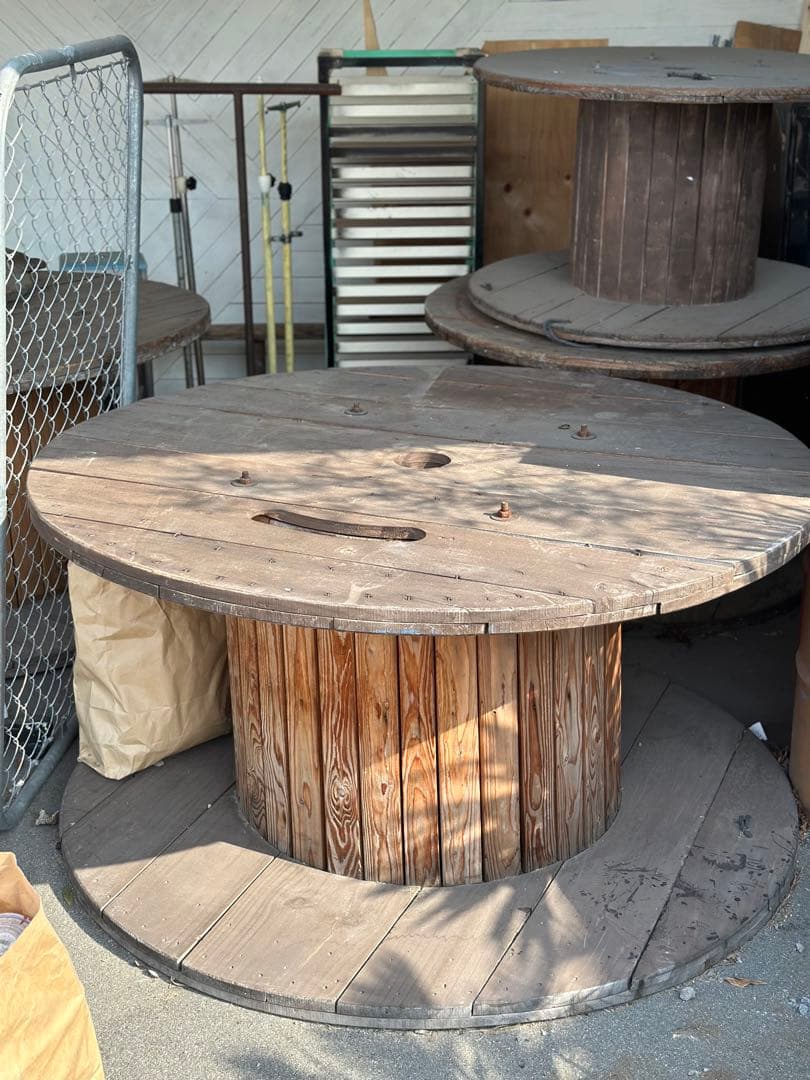 電線ドラム テーブル 木製 円形 丸型 150cm 大型