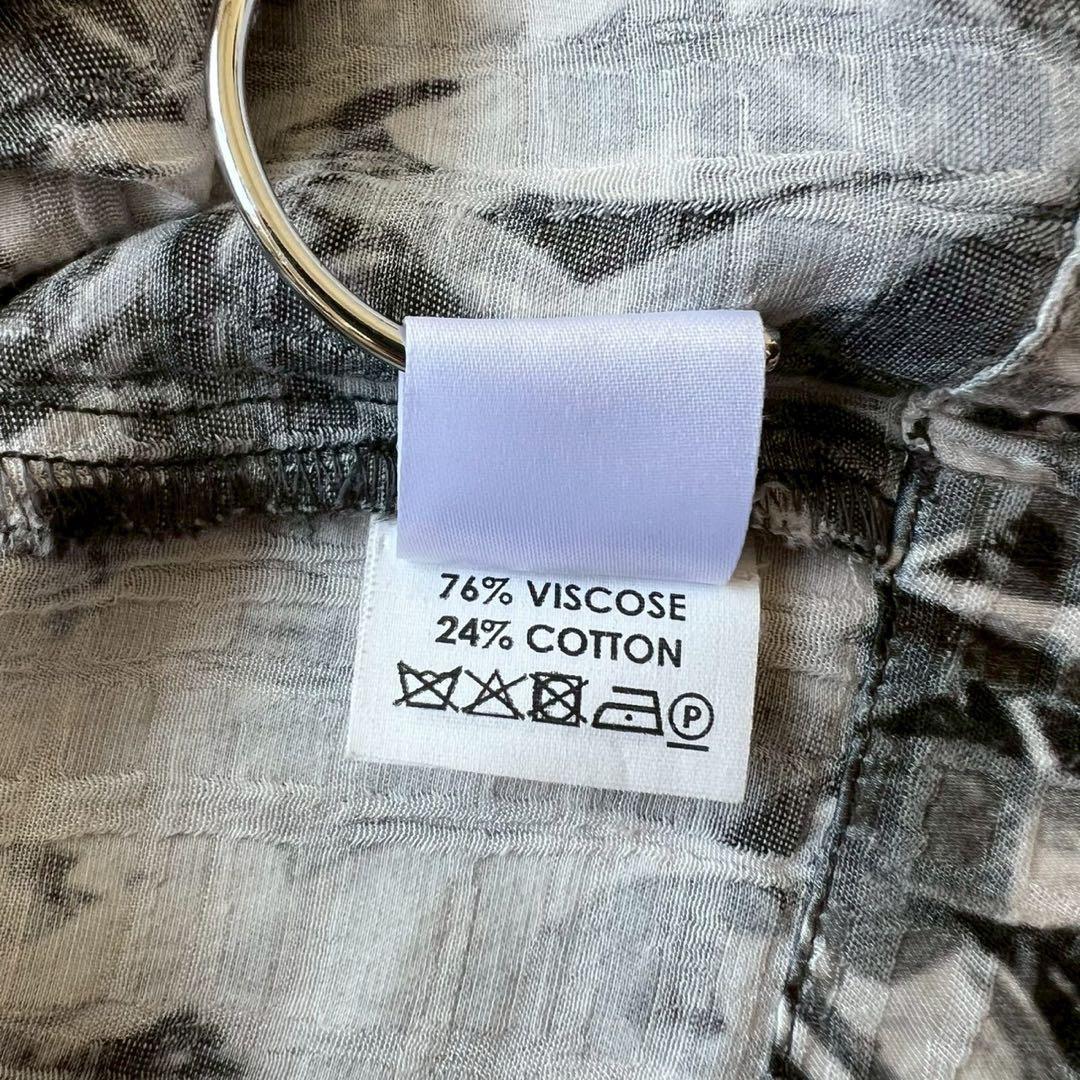 DRIES VAN NOTEN フローラル 絵画風 モノトーンジャガードブラウス