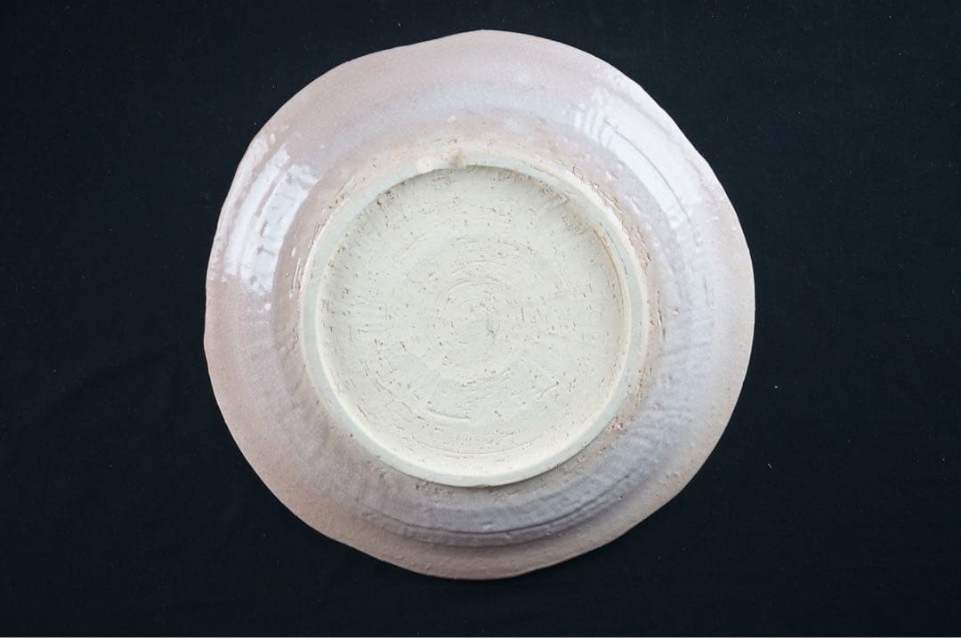 十二代 坂高麗左衛門 作 萩焼 陶彩景 双鶴図櫛目皿 共箱 共布 保証品