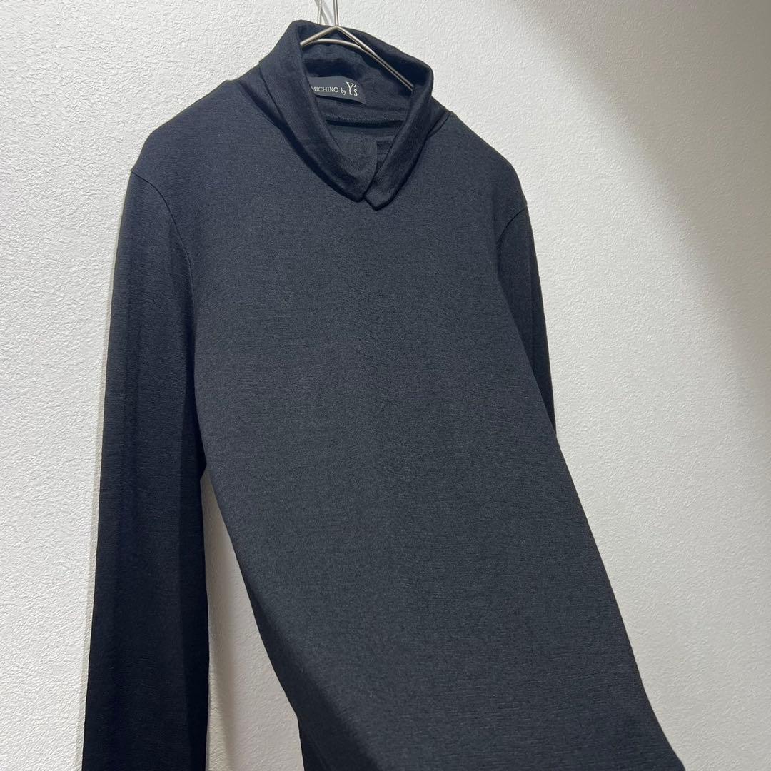 希少 美品 16年製 ワイズ 上質 ウール ハイネック デザイン ニット