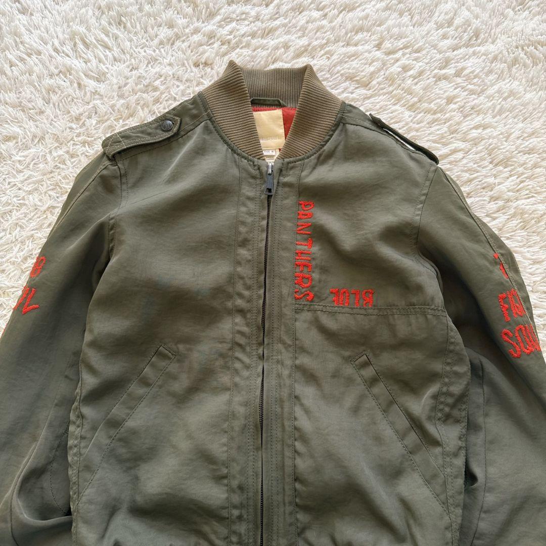 DIESEL 総刺繍 MA-1 ミリタリージャケット フライトジャケット