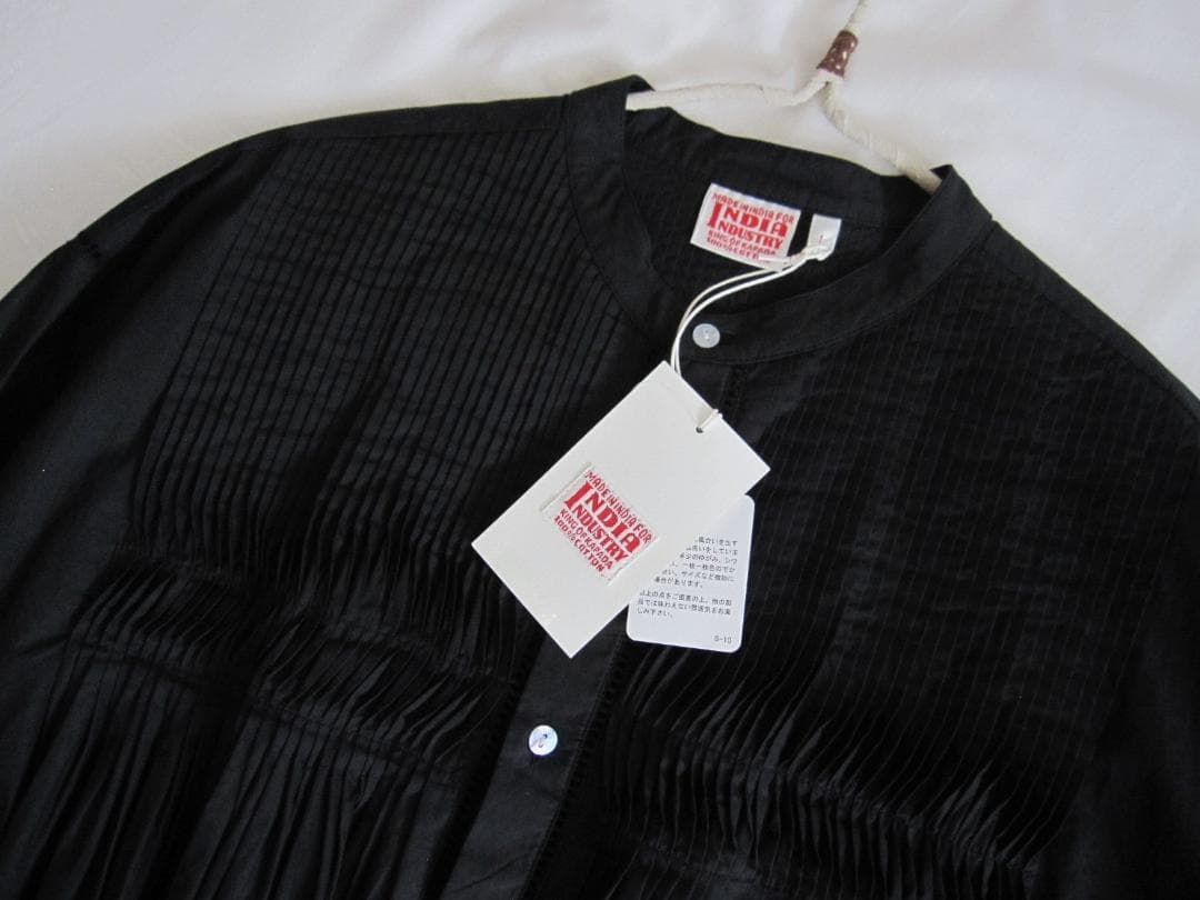 新品 INDIA INDUSTRY インディアインダストリー ピンタックシャツ
