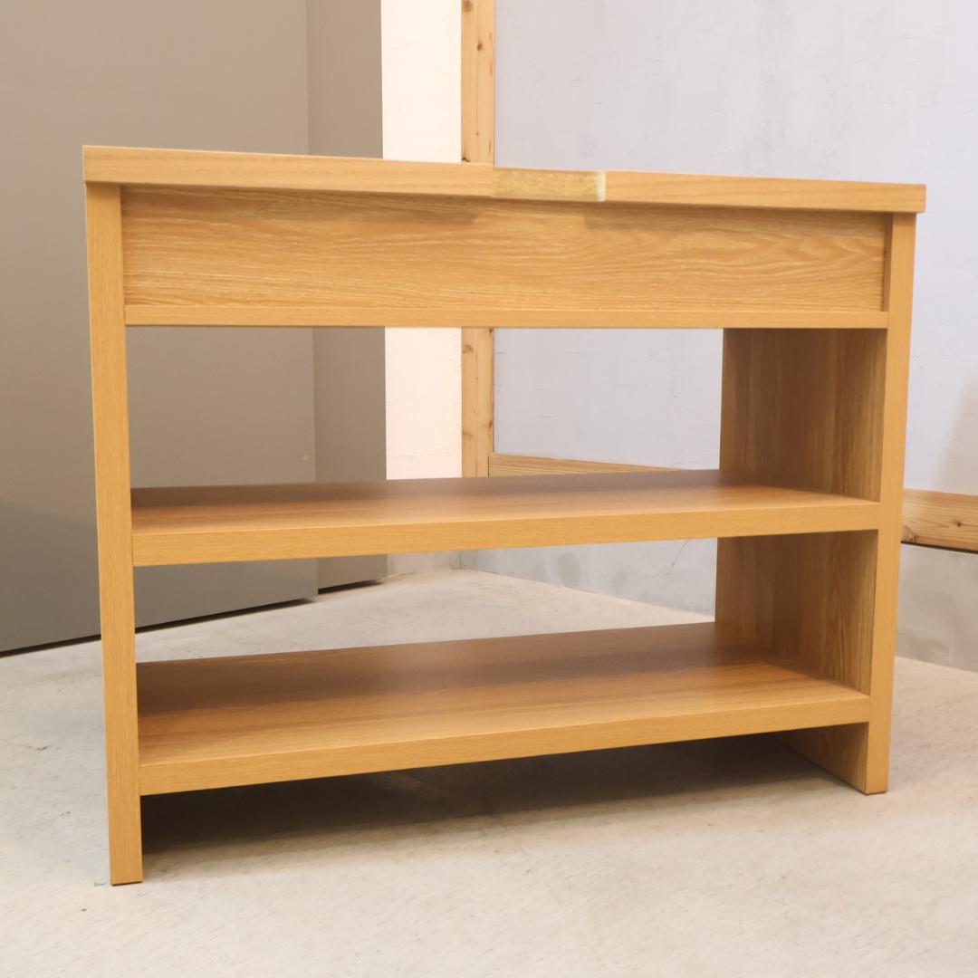 dinos CONTE オーク材 ウェーブカット シェルフ リビングボード