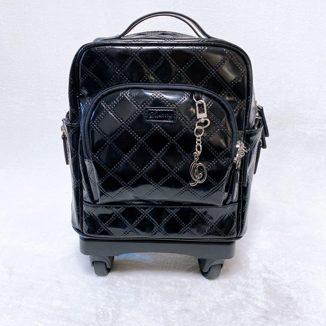 美品　SWANY　エマイロ　エナメル　ショッピングカート　ストッパー付　４輪　黒