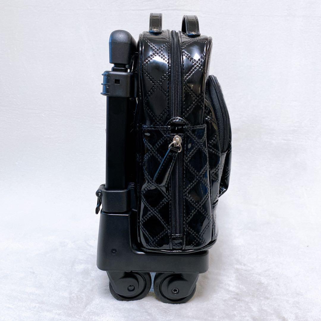 美品　SWANY　エマイロ　エナメル　ショッピングカート　ストッパー付　４輪　黒