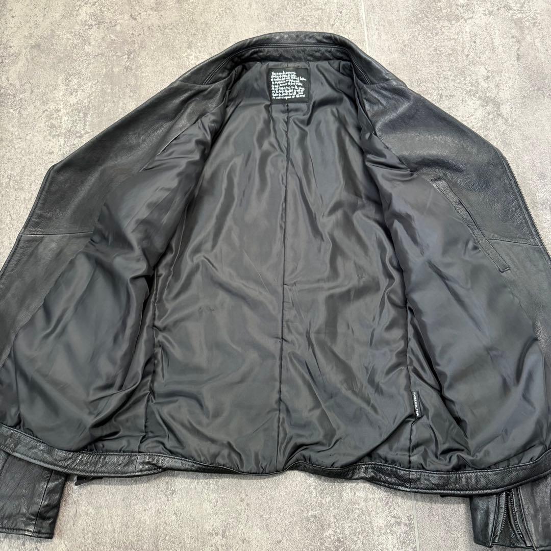 ナノユニバース レザー ライダース ジャケット　ジップオールブラック L