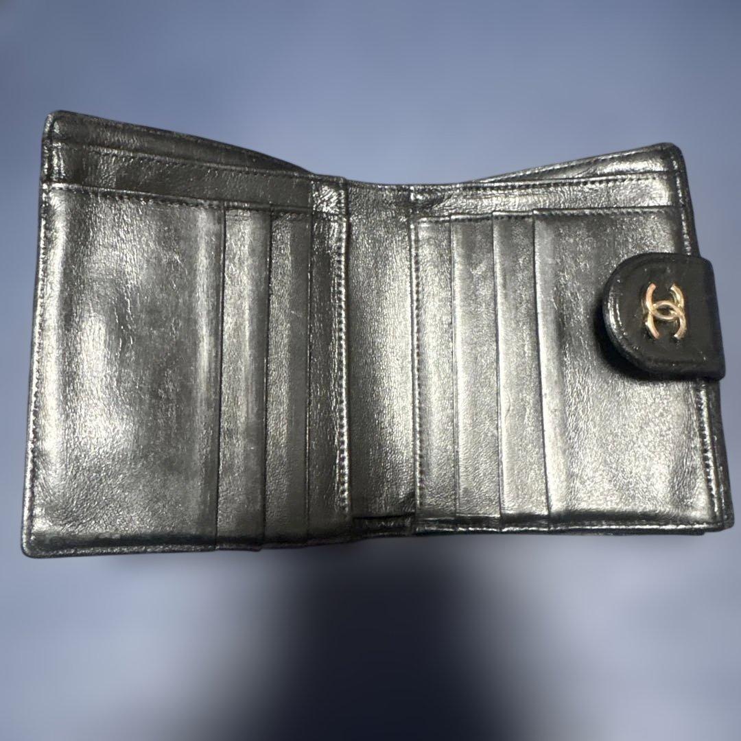 正規品　CHANEL ビコローレ ラムスキン 二つ折り財布 Wホック