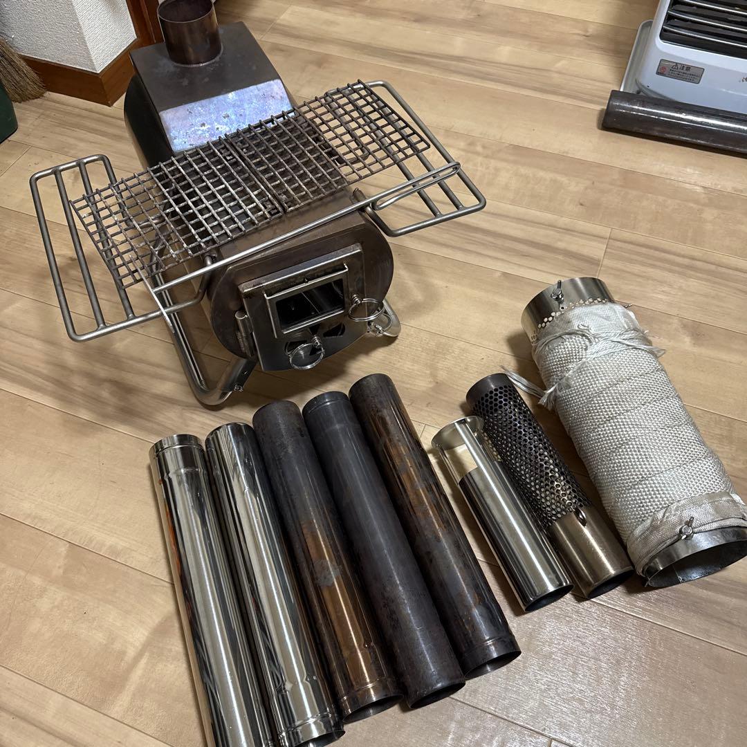 Gストーブ型薪ストーブ 煙突パイプ付き