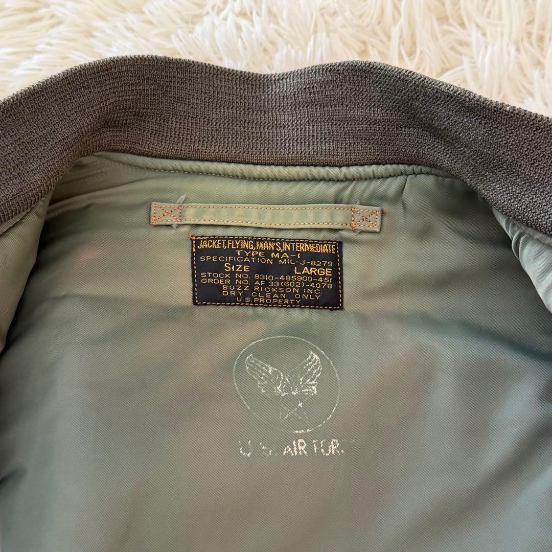 763　バズリクソンズ　MA-1フライトジャケット　L　ワッペン　M13412
