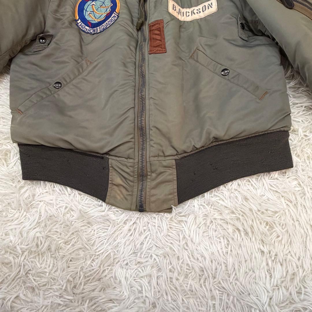 763　バズリクソンズ　MA-1フライトジャケット　L　ワッペン　M13412