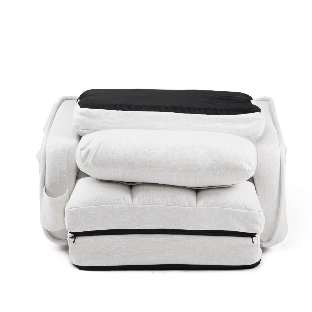 座椅子 リクライニング 14段ギア リクライニングチェアー 【ホワイト】