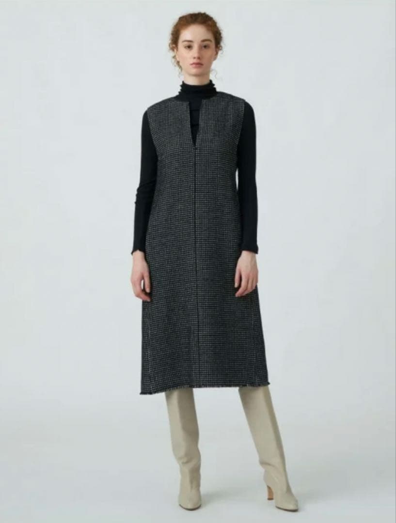 【Ballsey／ボールジィ】ワッフルツイード キーネックワンピース