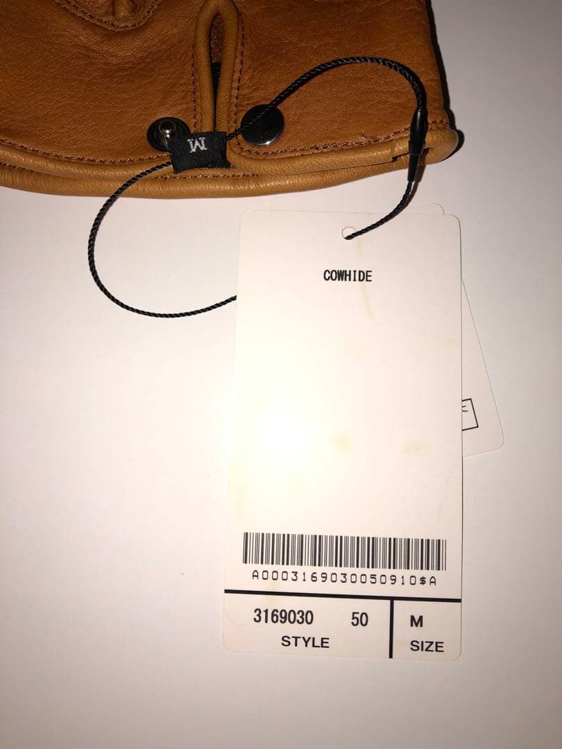 【未使用】Schott レザー グローブ 手袋 Mサイズ キャメル 新品