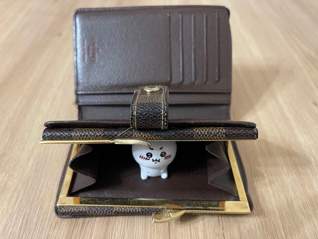 ルイヴィトン　ダミエ　二つ折り　がま口　財布