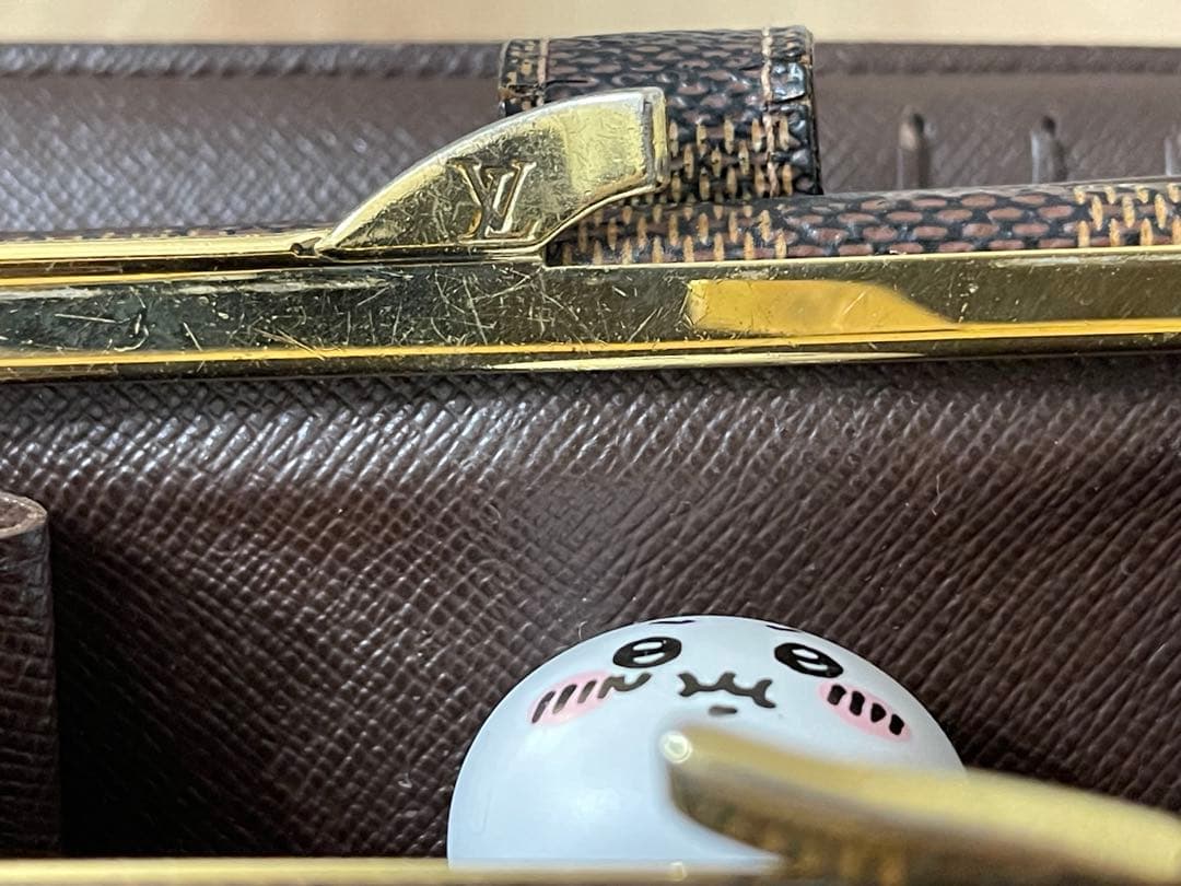 ルイヴィトン　ダミエ　二つ折り　がま口　財布