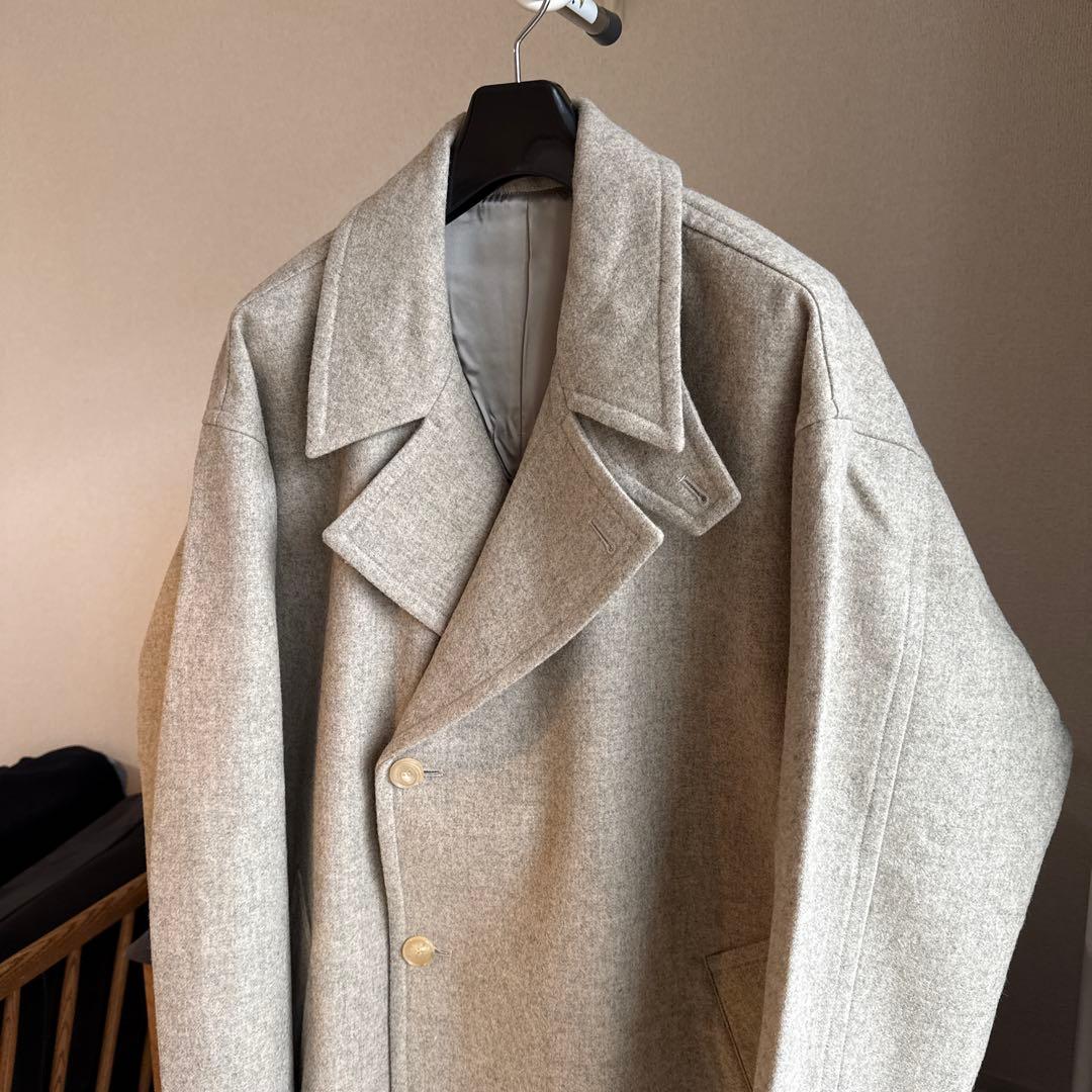 AURALEE スーパーミルドシェットランドウールダブルブレステッドコート