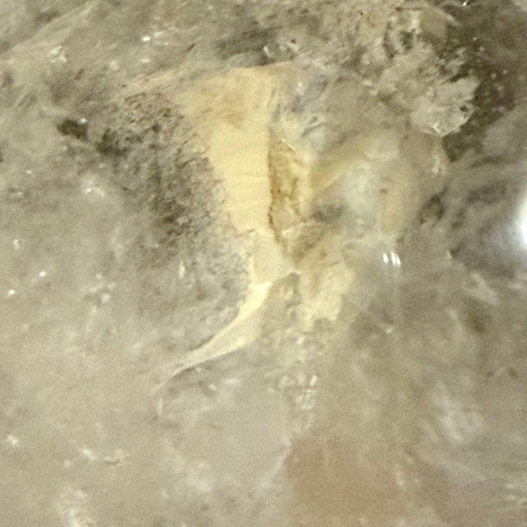 ◆約86mm 大玉！水晶スフィア 天然石鉱物スモーキークォーツ六条模様内包物