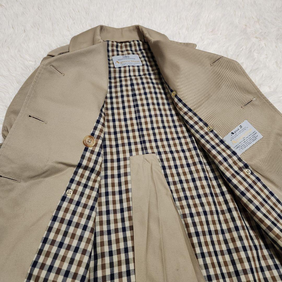 【英国製】アクアスキュータム アクア5 ダブル トレンチコート カーキ 8