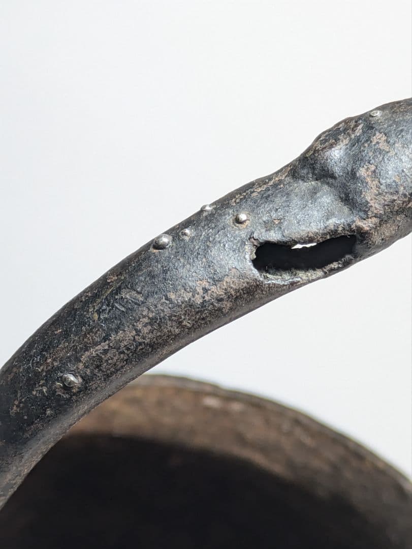 骨董　鉄瓶　茶道具　袋弦　 銀象嵌 侘び寂び　銀直し　古玩