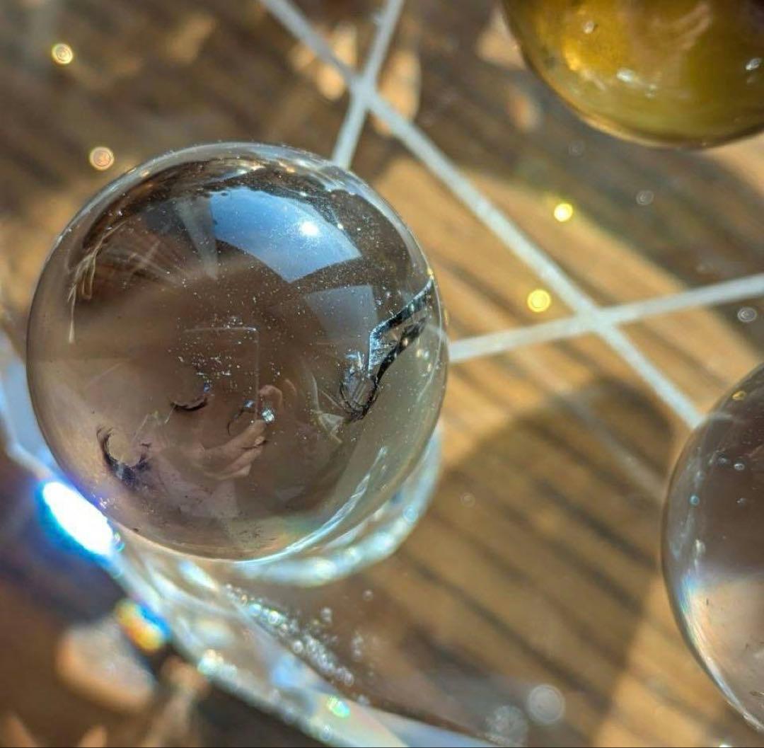 スフィア　スモーキークォーツ　丸玉　七星陣　　七星陣セット　台座直径100mm