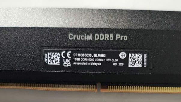 DDR5-6000　Crucial Pro 32GB （16GB 2枚組)