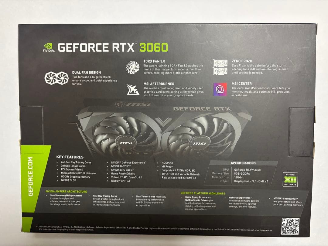 グラフィックボード・グラボ・ビデオカード GEFORCE RTX 3060