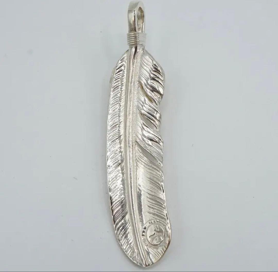 ゴローズ goro's 現行 シルバーハート金縄目ターコイズ付特大フェザー 右