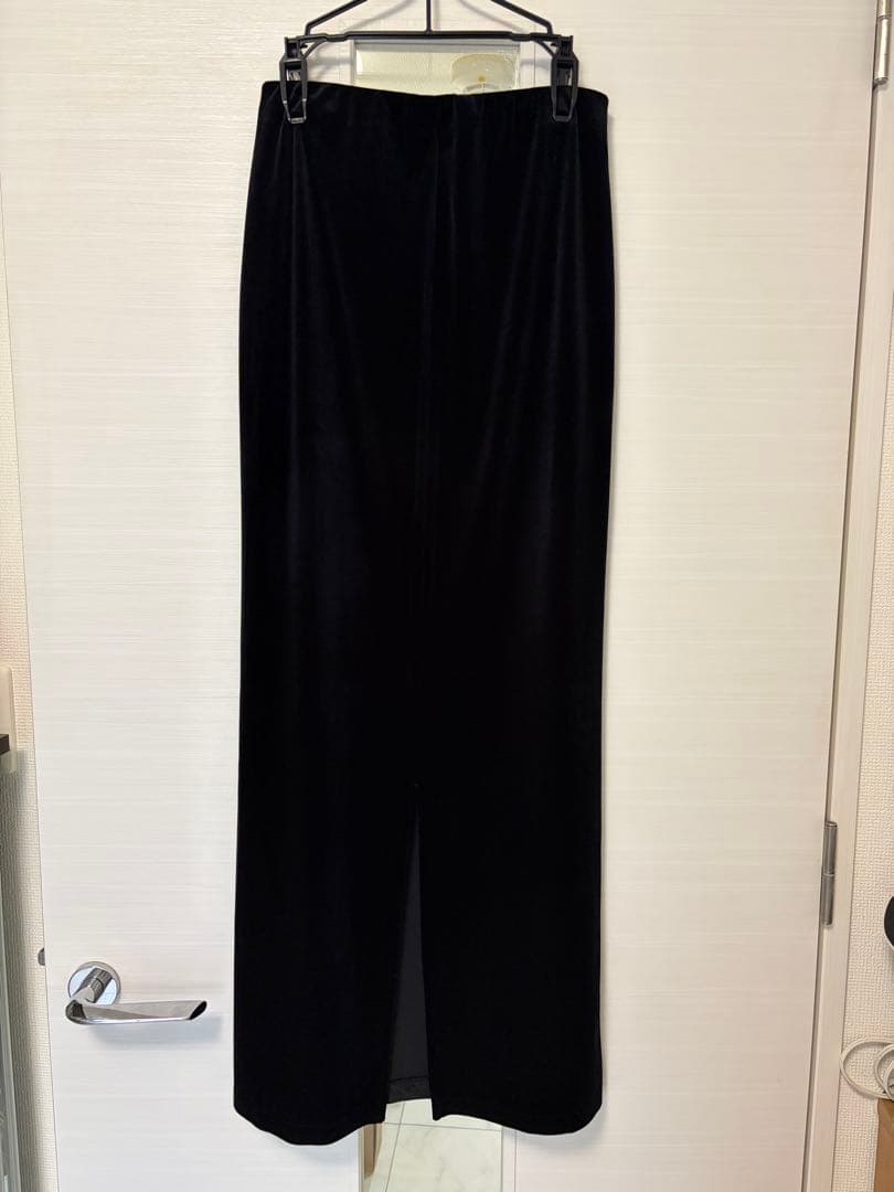 スカート enof velour long skirt