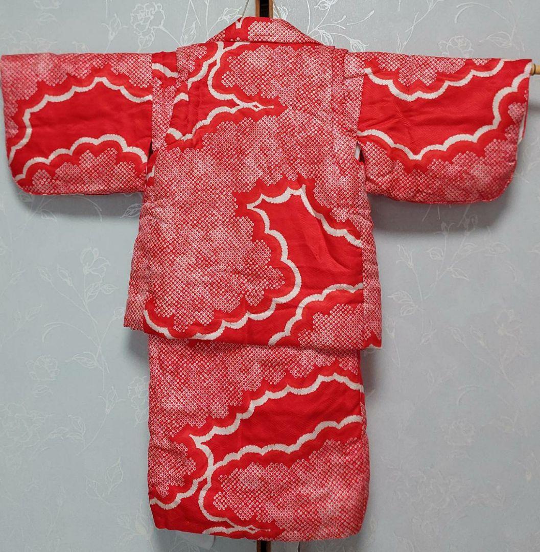 NA188アンティーク子供着物被布2点セットしつけ糸付き綺麗2.3歳用