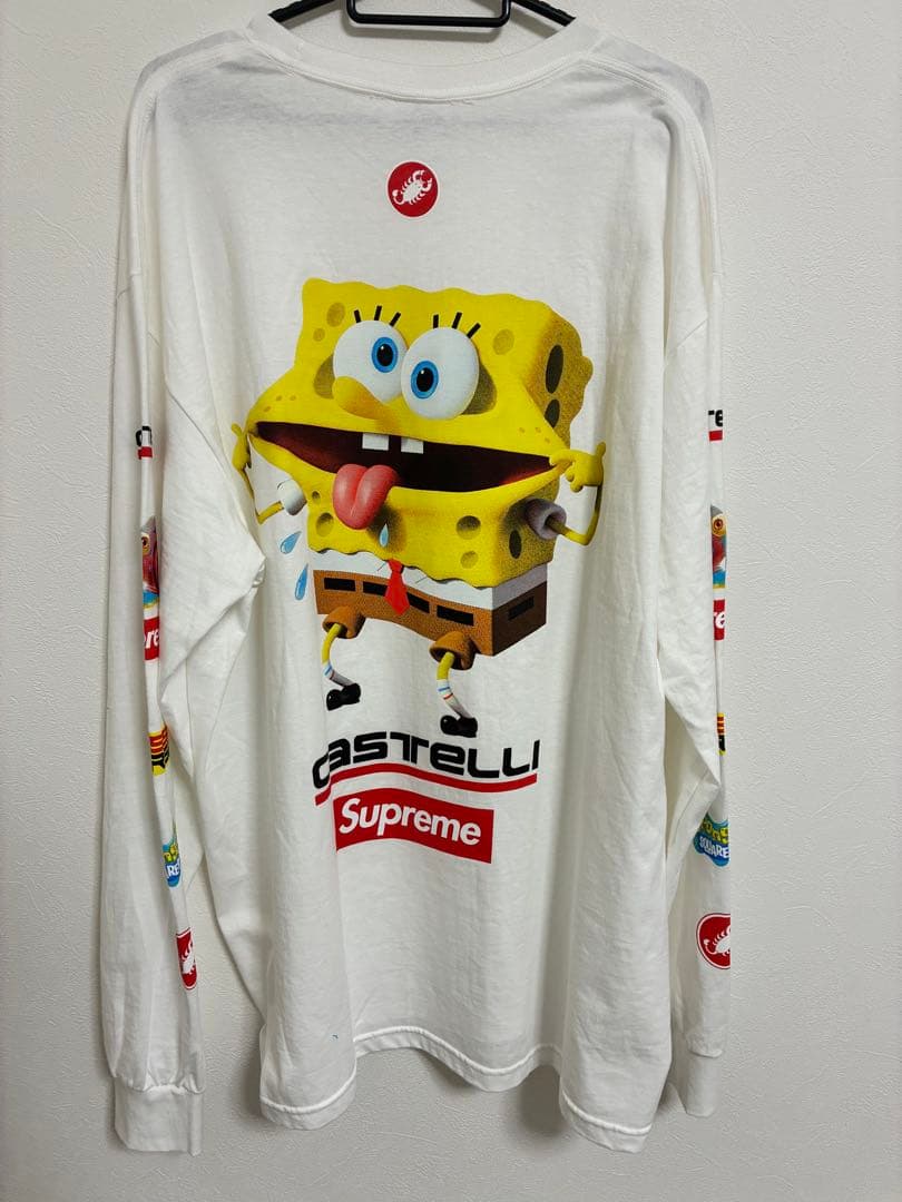 Supreme スポンジボブ 長袖カットソー Tシャツ XL ステッカー付き