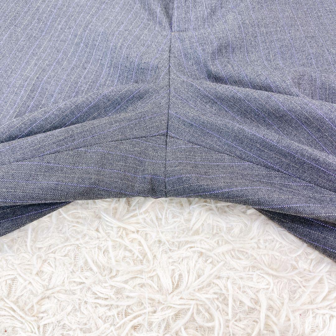 【美品】ニューヨーカー　高級シルクブレンドストライプセットアップパンツスーツ