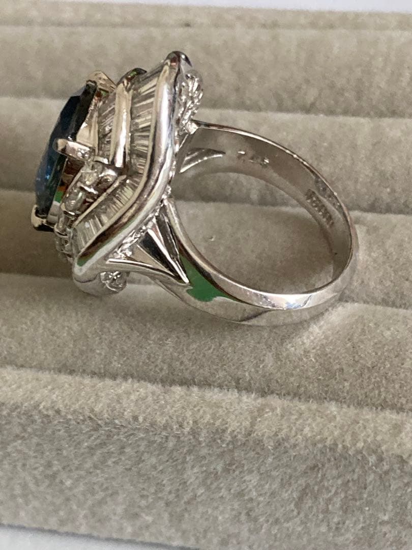 fantasyプラチナ天然サファイア7.45カラットリング