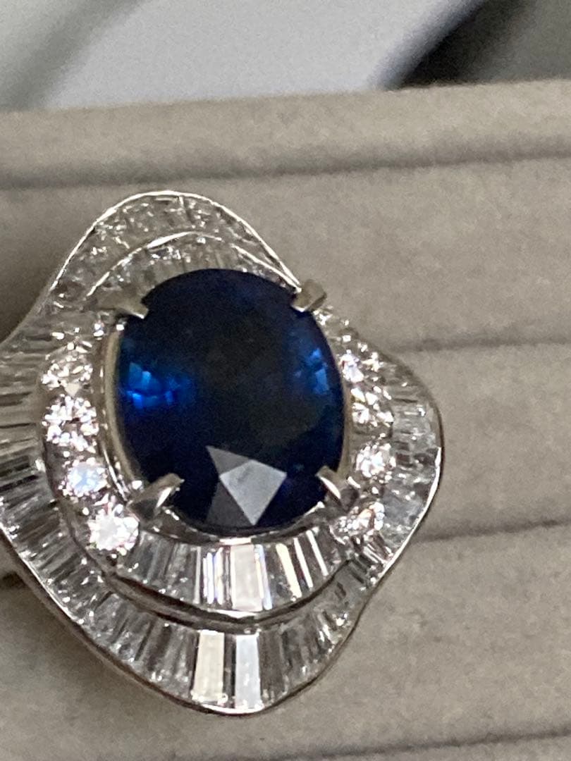 fantasyプラチナ天然サファイア7.45カラットリング