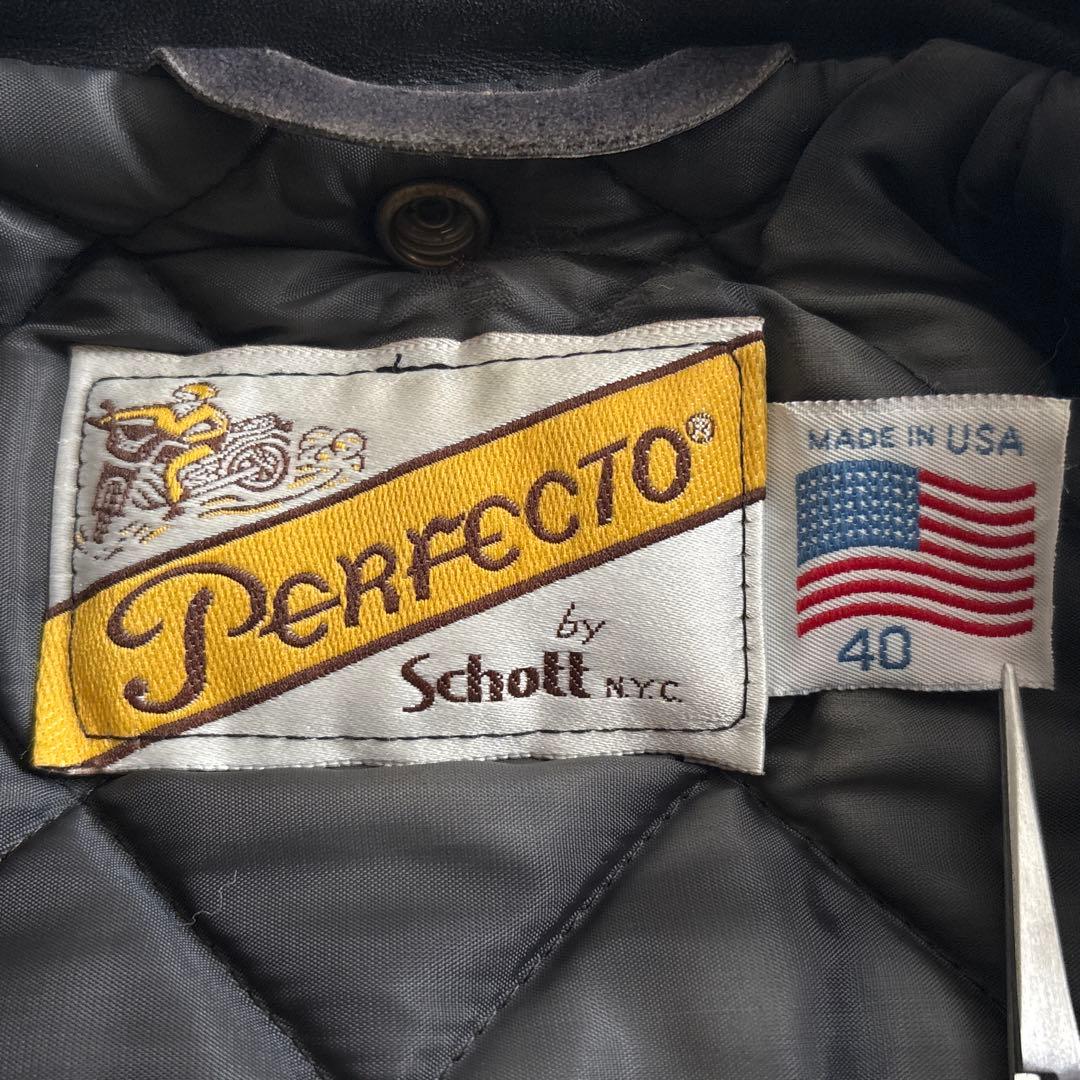 80's■schott ショット【40】618 ダブル ライダースジャケット 黒