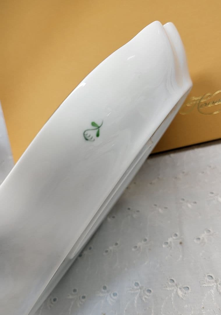 未使用✨ヘレンド アポニー グリーン オーバルプレート 大皿 楕円形 箱付き②