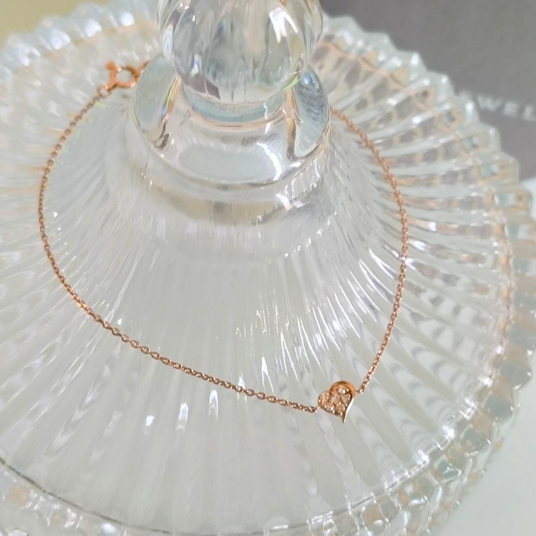 スタージュエリー　K10 PG　ハート　ダイヤモンド　パヴェ　ブレスレット