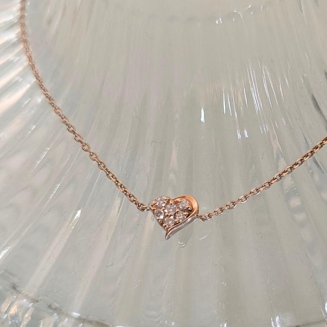 スタージュエリー　K10 PG　ハート　ダイヤモンド　パヴェ　ブレスレット