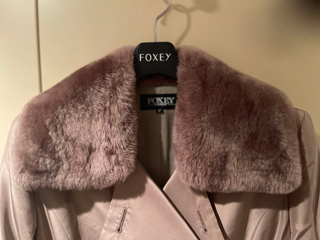 FOXEY♡シルク生地トレンチコート♡ファー取り外し可