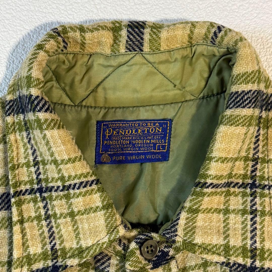 60s-70s Pendleton ボードシャツ　ウールシャツ　USA製　L