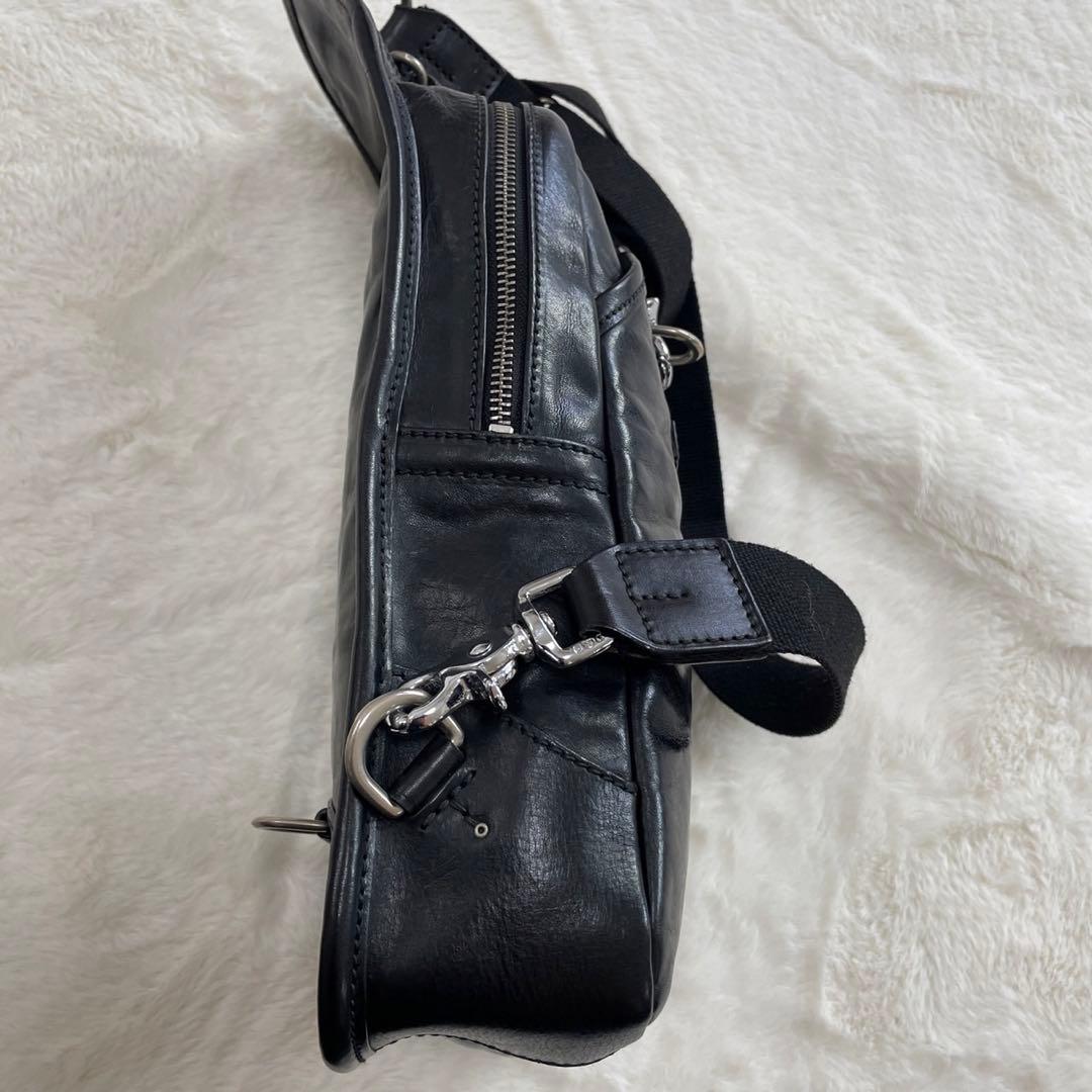 Daniel＆Bob ピッポ ローディー牛革 カーフ ボディバッグ　ブラック