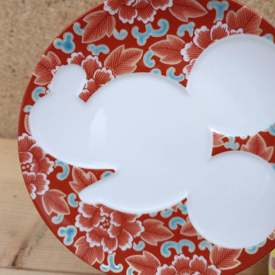 九谷焼　ディズニー　ミッキー　シルエット　皿　5枚セット